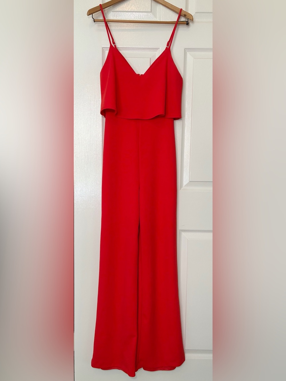 Lulus Size Small Make It a Date Coral Red Sleeveless Wide-Leg Jumpsuit - Picture 4 of 16